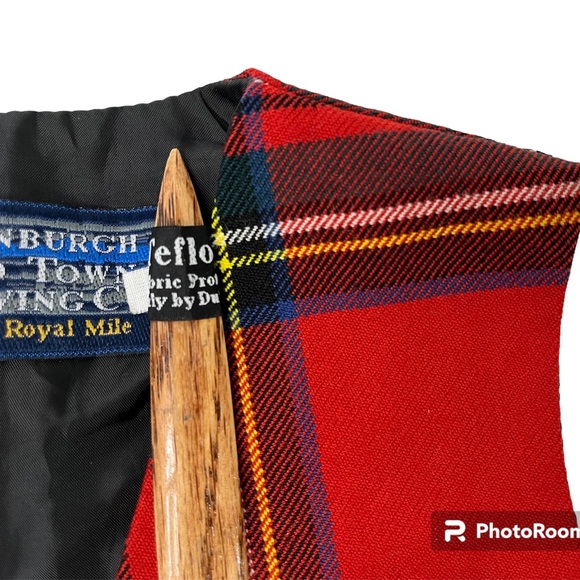 Edinburgh Pure New Wool Old Town Weaving Company Red Tartan Vest Waistcoat 4 Kid - Picture 7 of 10